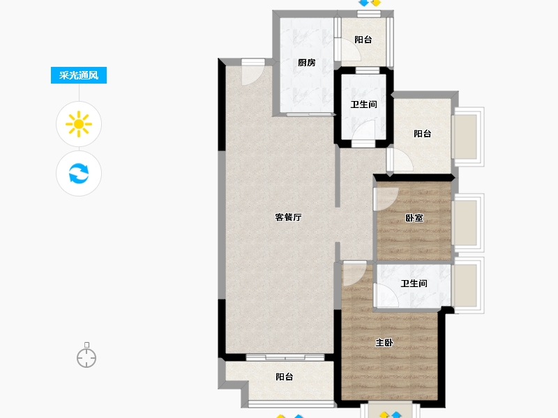 广东省-中山市-金乐上东城-79.20-户型库-采光通风