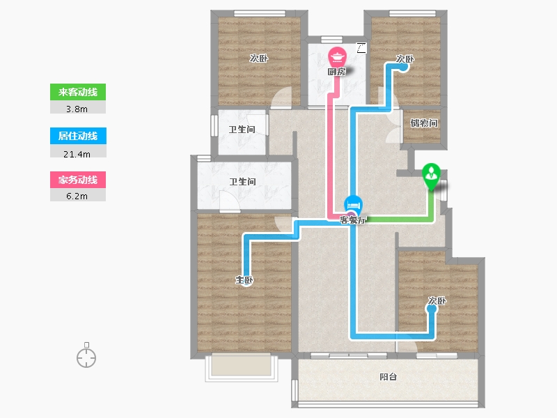 浙江省-宁波市-中海·新芝源境境上-111.20-户型库-动静线