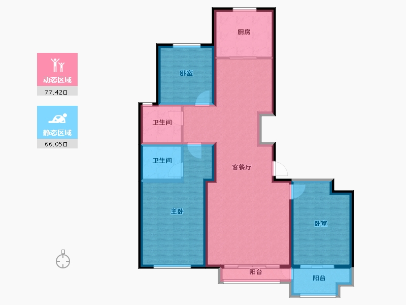 山东省-潍坊市-中冶潍坊公馆-129.60-户型库-动静分区