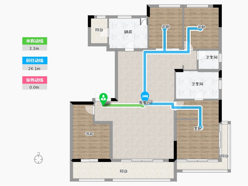 浙江省-宁波市-万科·朗拾-148.00-户型库-动静线