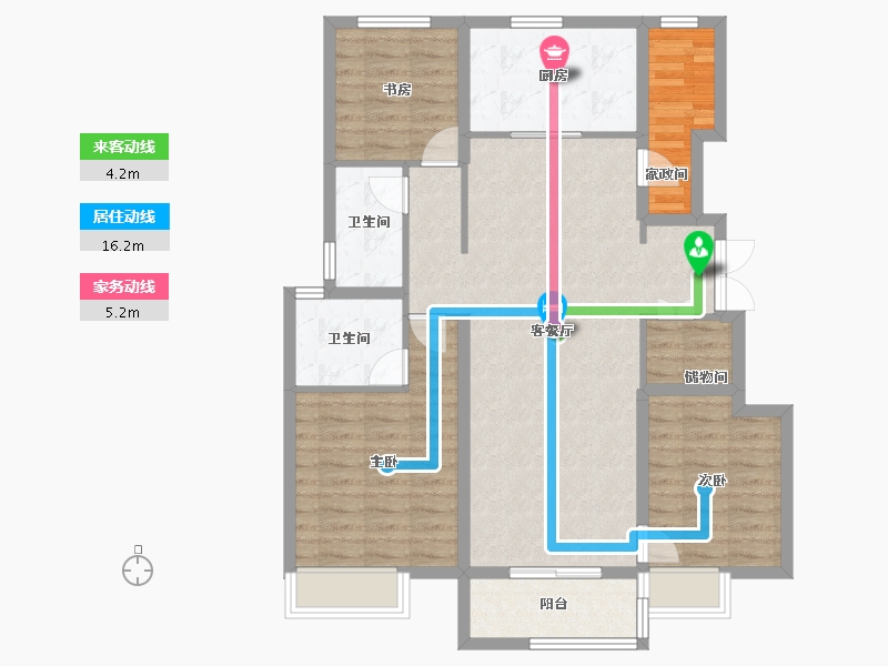 河北省-石家庄市-万科正定文化村-100.57-户型库-动静线