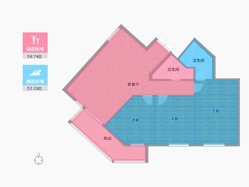 浙江省-台州市-城市港湾-100.00-户型库-动静分区