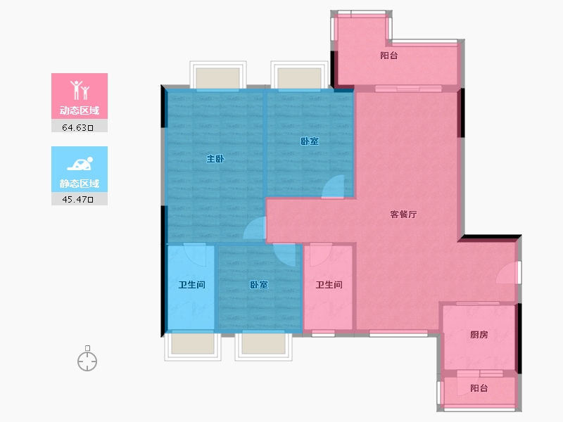 广东省-中山市-汇豪萬秀豪庭-100.26-户型库-动静分区