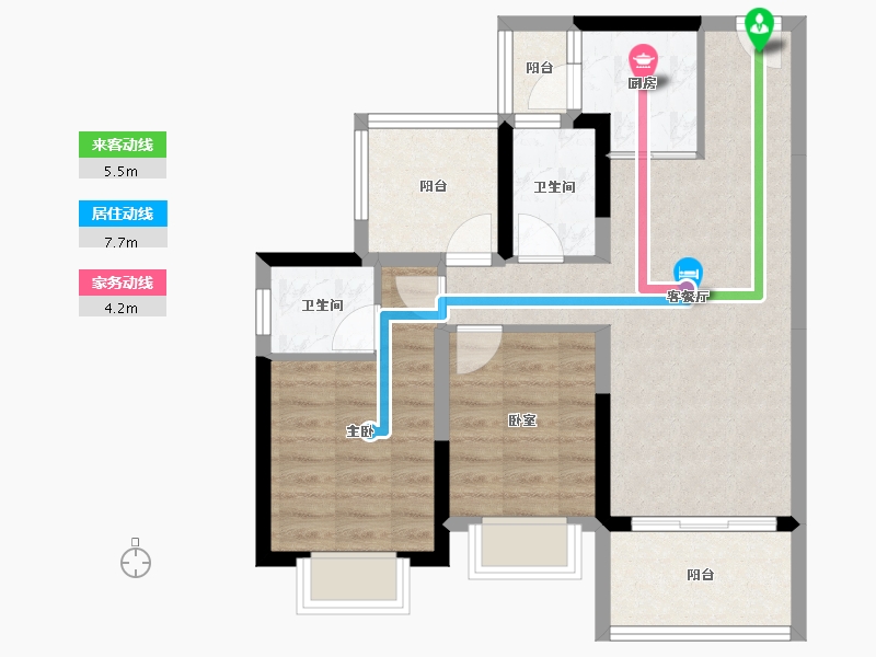 广东省-中山市-鸿基山水印象-68.63-户型库-动静线