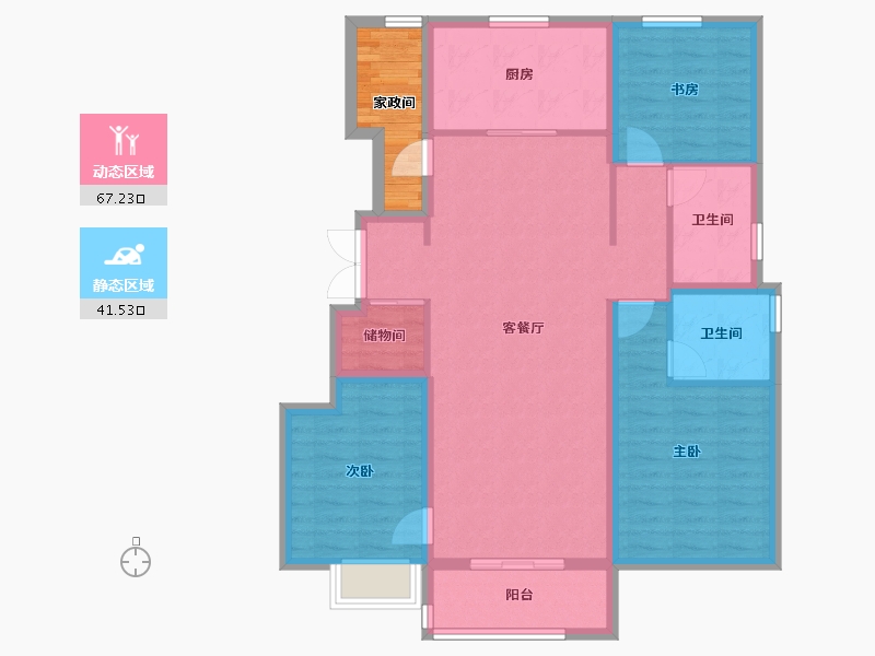 河北省-石家庄市-万科正定文化村-102.49-户型库-动静分区