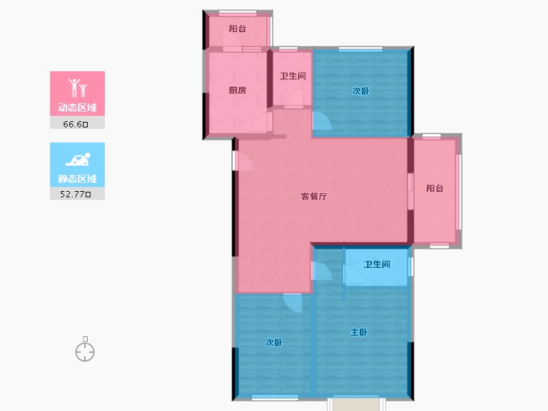 湖北省-武汉市-万科新世纪翡翠滨江-107.52-户型库-动静分区