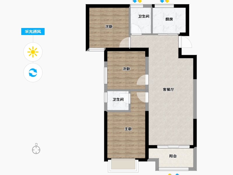 湖北省-武汉市-武汉中国健康谷-74.20-户型库-采光通风