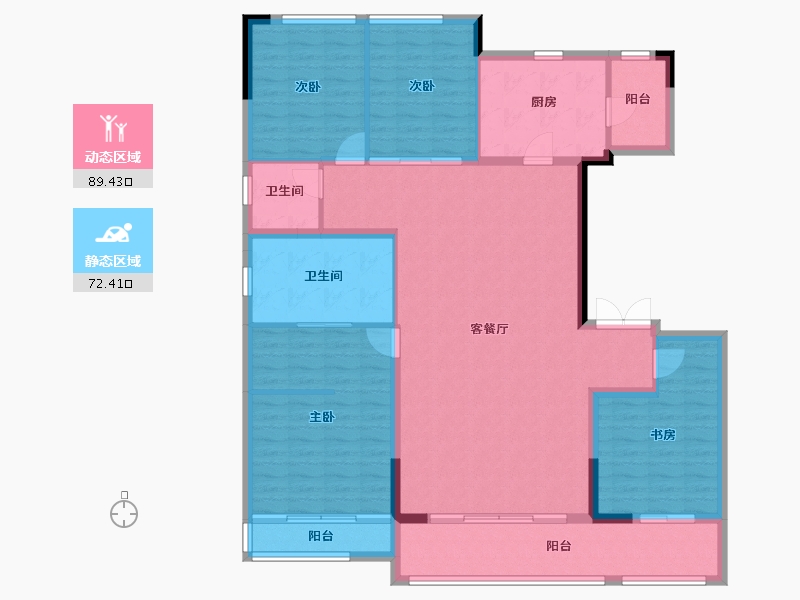 浙江省-宁波市-万科·朗拾-148.01-户型库-动静分区