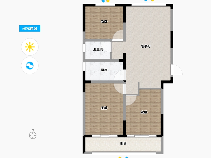 山东省-临沂市-城建·锦绣里-104.81-户型库-采光通风