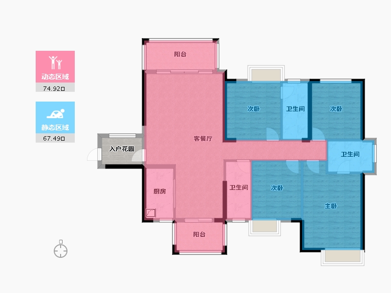 福建省-泉州市-百信·御江帝景太阳城-133.30-户型库-动静分区