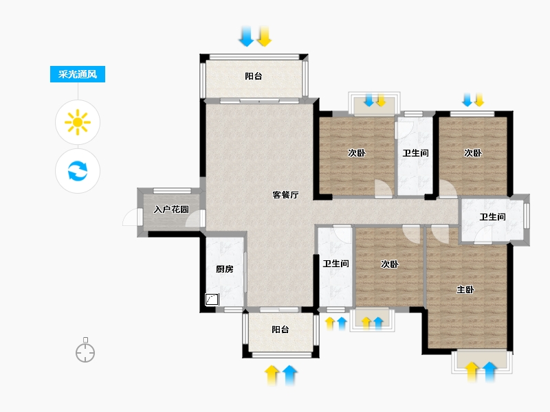 福建省-泉州市-百信·御江帝景太阳城-133.30-户型库-采光通风