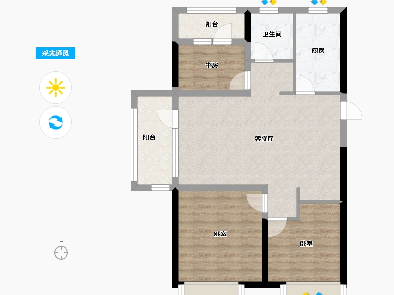 山东省-青岛市-中联依山伴城四期-72.00-户型库-采光通风