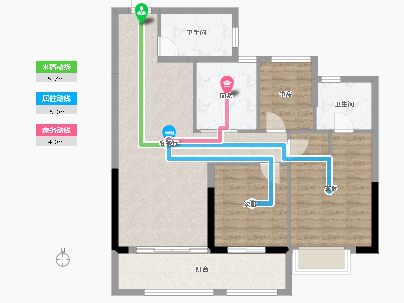 浙江省-宁波市-万科·朗拾-84.00-户型库-动静线