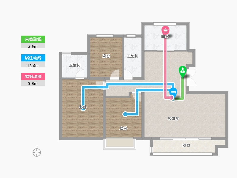 河北省-石家庄市-万科正定文化村-114.71-户型库-动静线