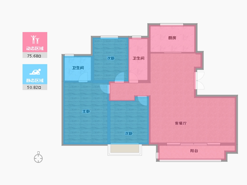 河北省-石家庄市-万科正定文化村-114.71-户型库-动静分区