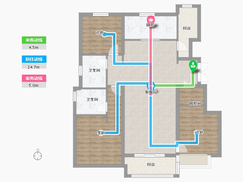 河北省-石家庄市-万科正定文化村-102.40-户型库-动静线