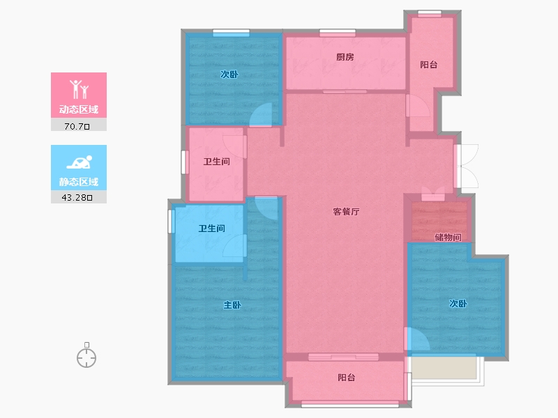 河北省-石家庄市-万科正定文化村-102.40-户型库-动静分区