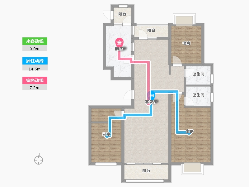 山东省-青岛市-鲁商泰晤士小镇-108.79-户型库-动静线