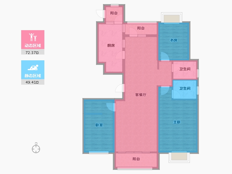 山东省-青岛市-鲁商泰晤士小镇-108.79-户型库-动静分区