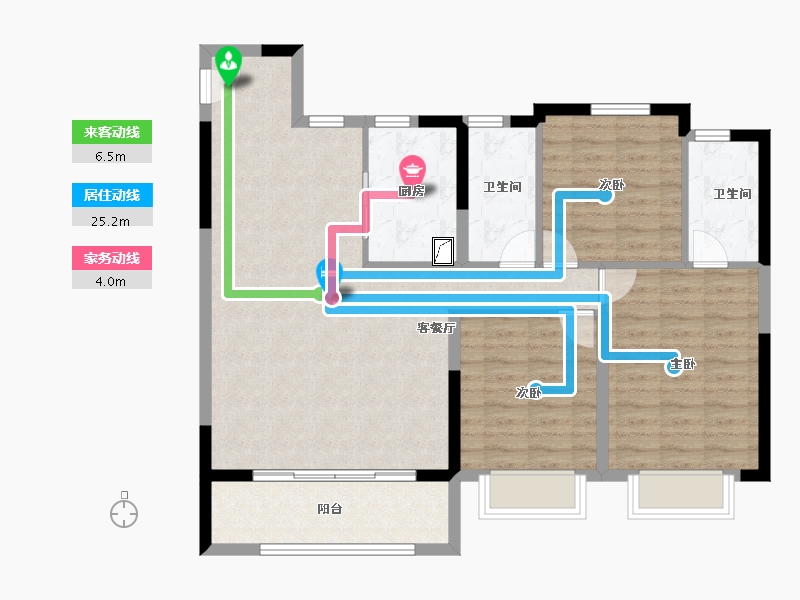 浙江省-宁波市-建发·春江悦-95.20-户型库-动静线