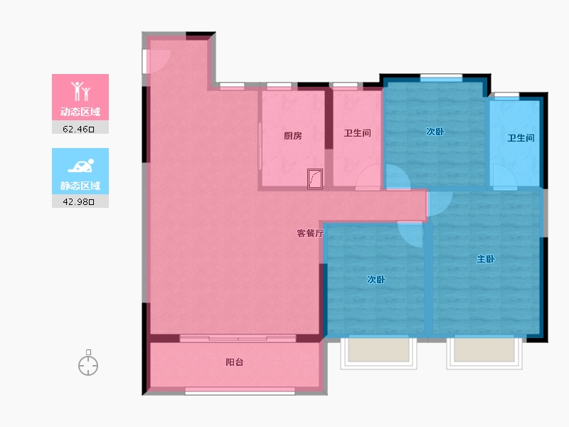 浙江省-宁波市-建发·春江悦-95.20-户型库-动静分区