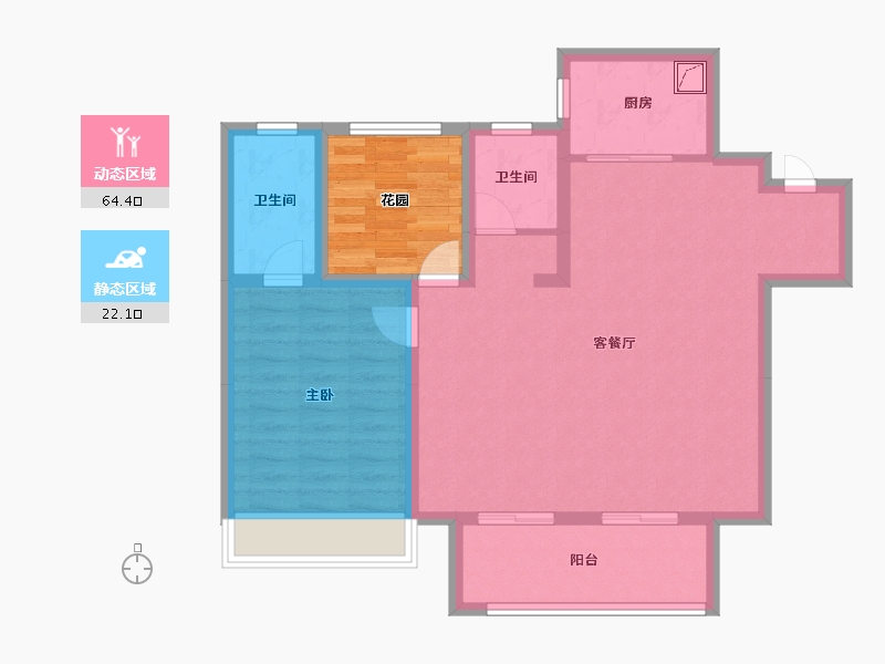 江苏省-常州市-万科四季雅苑-84.90-户型库-动静分区