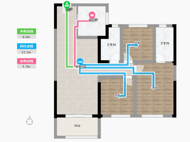 河北省-石家庄市-保利城-88.80-户型库-动静线