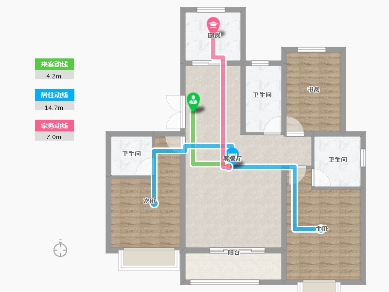 河北省-石家庄市-福安壹號院-104.80-户型库-动静线