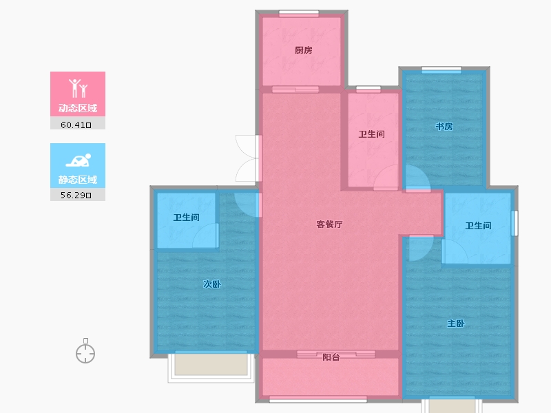 河北省-石家庄市-福安壹號院-104.80-户型库-动静分区