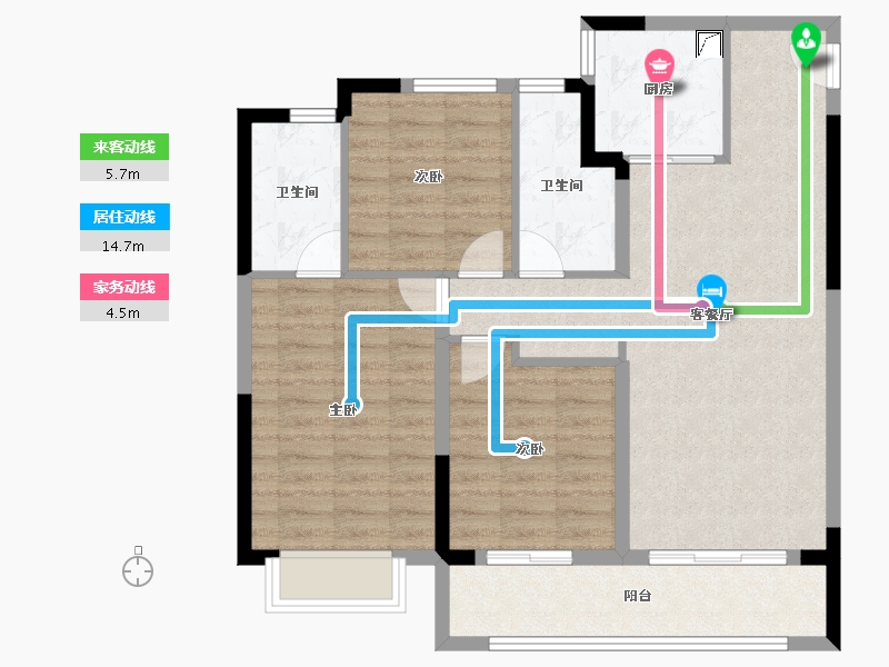 浙江省-宁波市-建发·春江悦-88.00-户型库-动静线