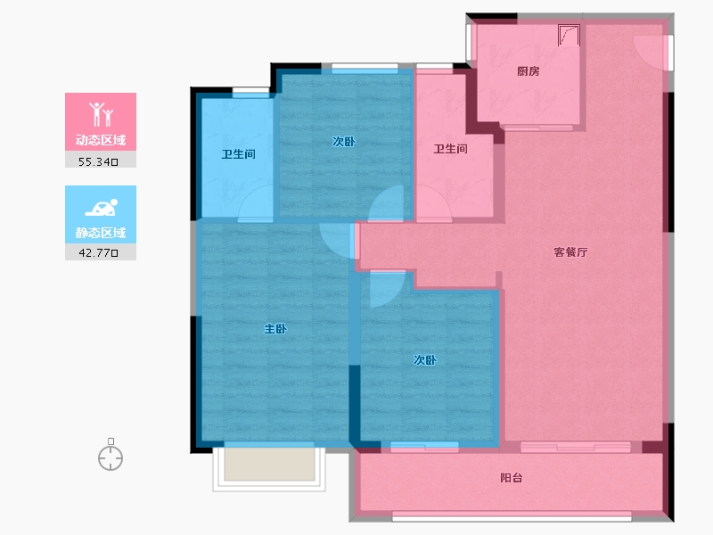 浙江省-宁波市-建发·春江悦-88.00-户型库-动静分区