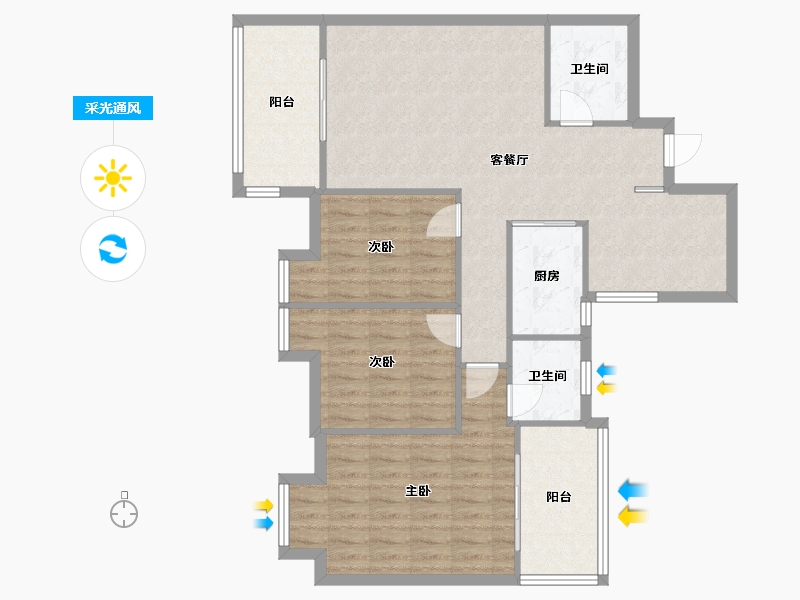 福建省-厦门市-禹洲尊海-100.00-户型库-采光通风