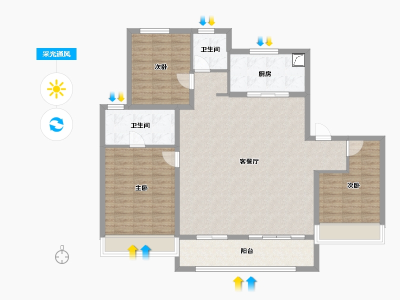 江苏省-无锡市-蠡湖国际小镇-114.44-户型库-采光通风