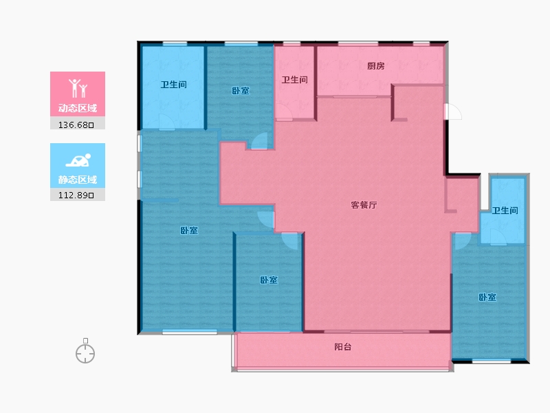 浙江省-宁波市-绿城·滨河鸣翠-234.53-户型库-动静分区