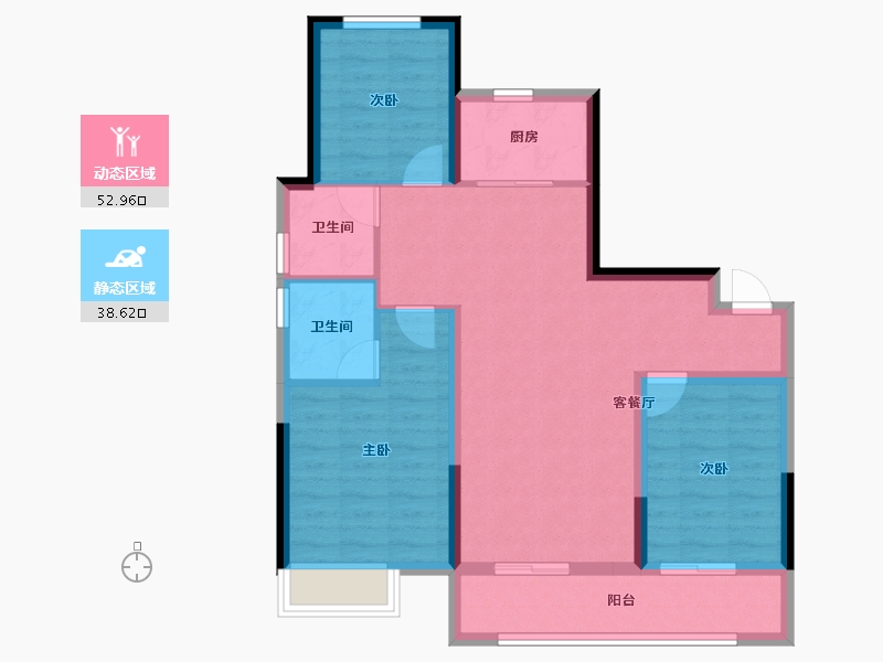 河北省-石家庄市-中国铁建西派江玥-81.63-户型库-动静分区