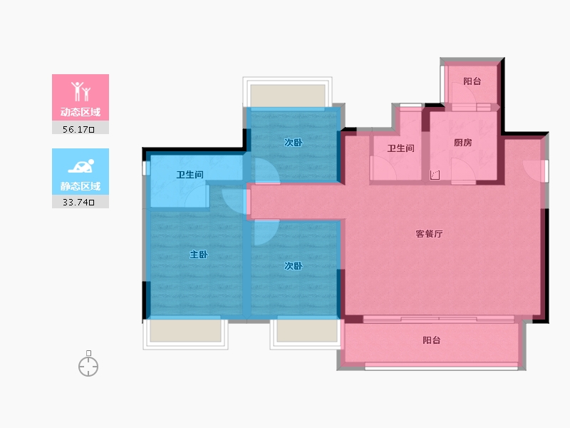 重庆-重庆市-龙兴国际生态新城-79.21-户型库-动静分区