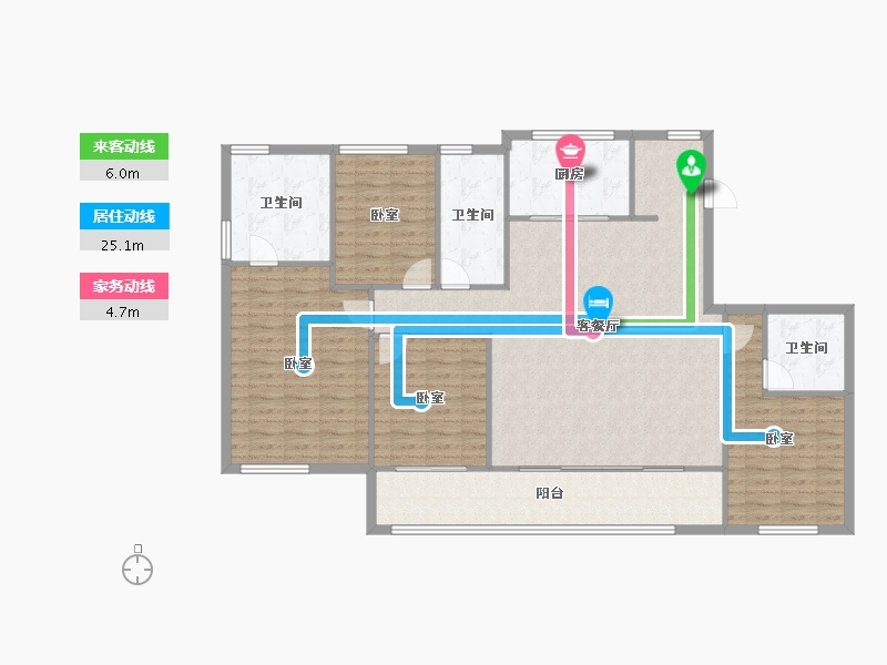 浙江省-宁波市-绿城·滨河鸣翠-141.36-户型库-动静线