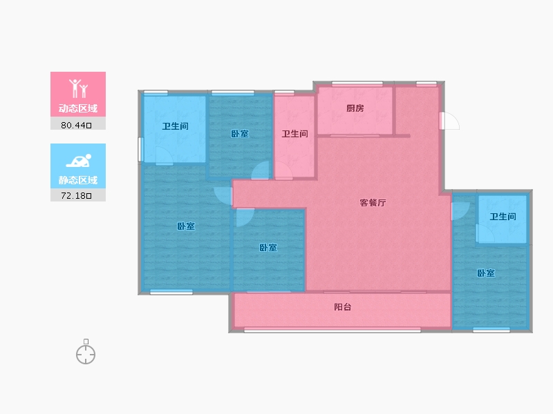 浙江省-宁波市-绿城·滨河鸣翠-141.36-户型库-动静分区