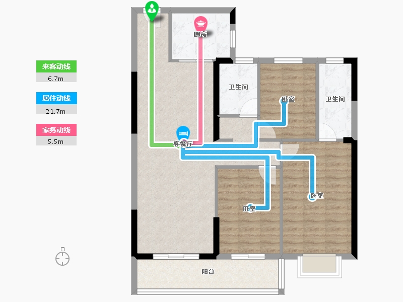 湖北省-武汉市-天纵御景湾-95.00-户型库-动静线