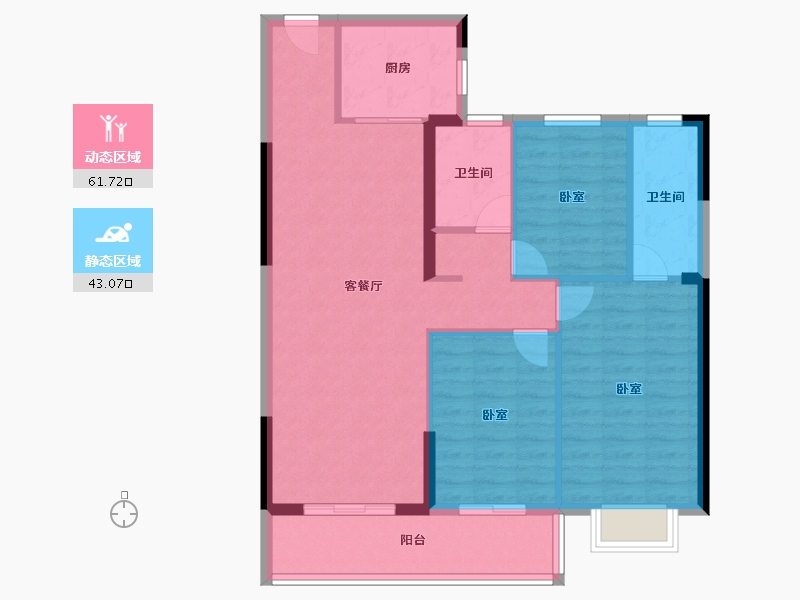 湖北省-武汉市-天纵御景湾-95.00-户型库-动静分区