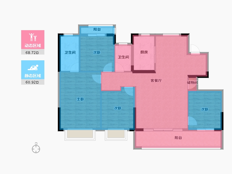 浙江省-宁波市-建发·春江悦-117.60-户型库-动静分区