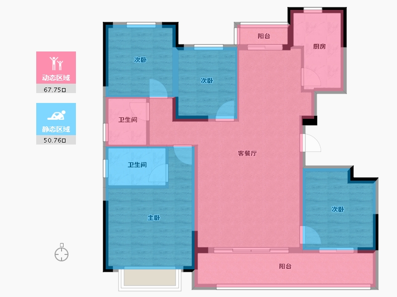 浙江省-宁波市-建发·春江悦-106.40-户型库-动静分区