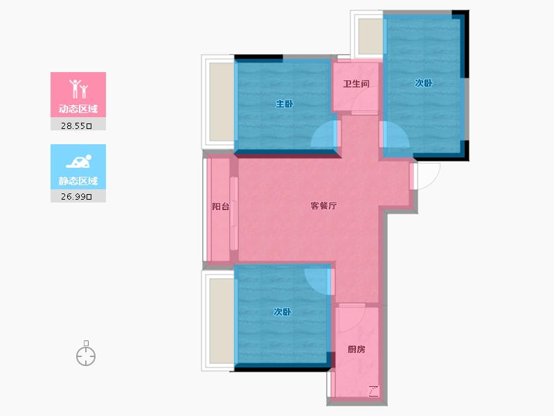 重庆-重庆市-居然雅素里-48.36-户型库-动静分区