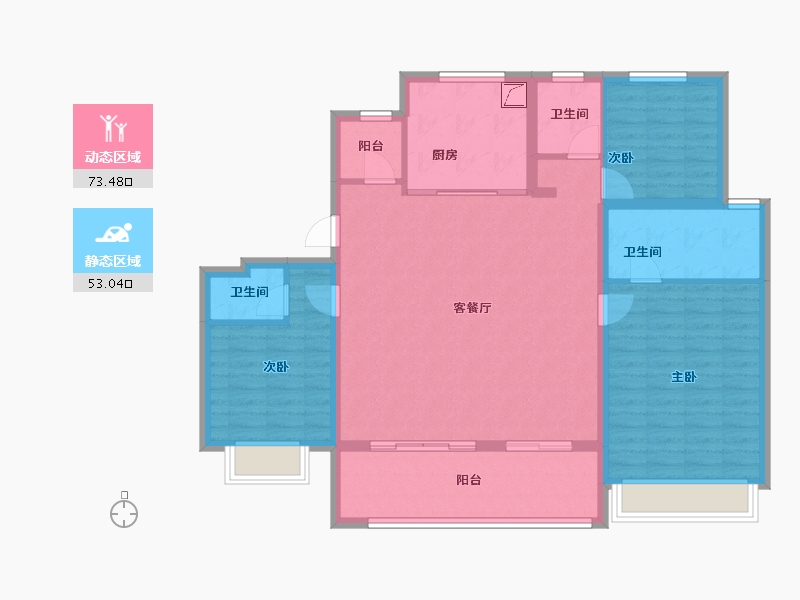 江苏省-无锡市-蠡湖国际小镇-114.64-户型库-动静分区