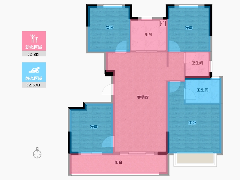 浙江省-宁波市-建发·春江悦-95.20-户型库-动静分区