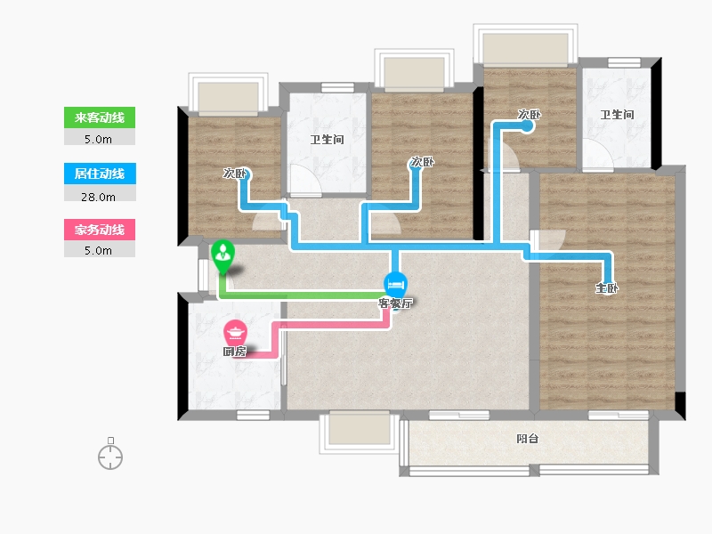 重庆-重庆市-重庆恒大健康城-96.95-户型库-动静线