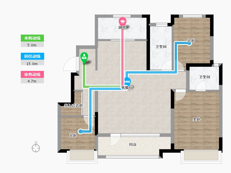 山东省-烟台市-世茂揽樾-100.77-户型库-动静线