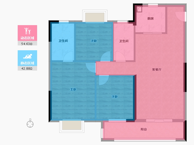 湖北省-武汉市-天纵御景湾-88.00-户型库-动静分区