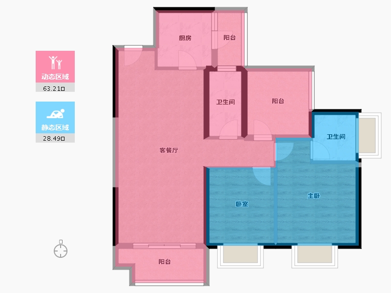 广东省-中山市-金乐上东城-81.60-户型库-动静分区