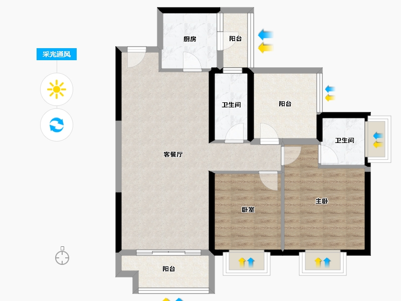 广东省-中山市-金乐上东城-81.60-户型库-采光通风